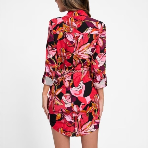 🌺Guess Elina Printed Belted Dress - NWT - Size Large - Picture 4 of 6